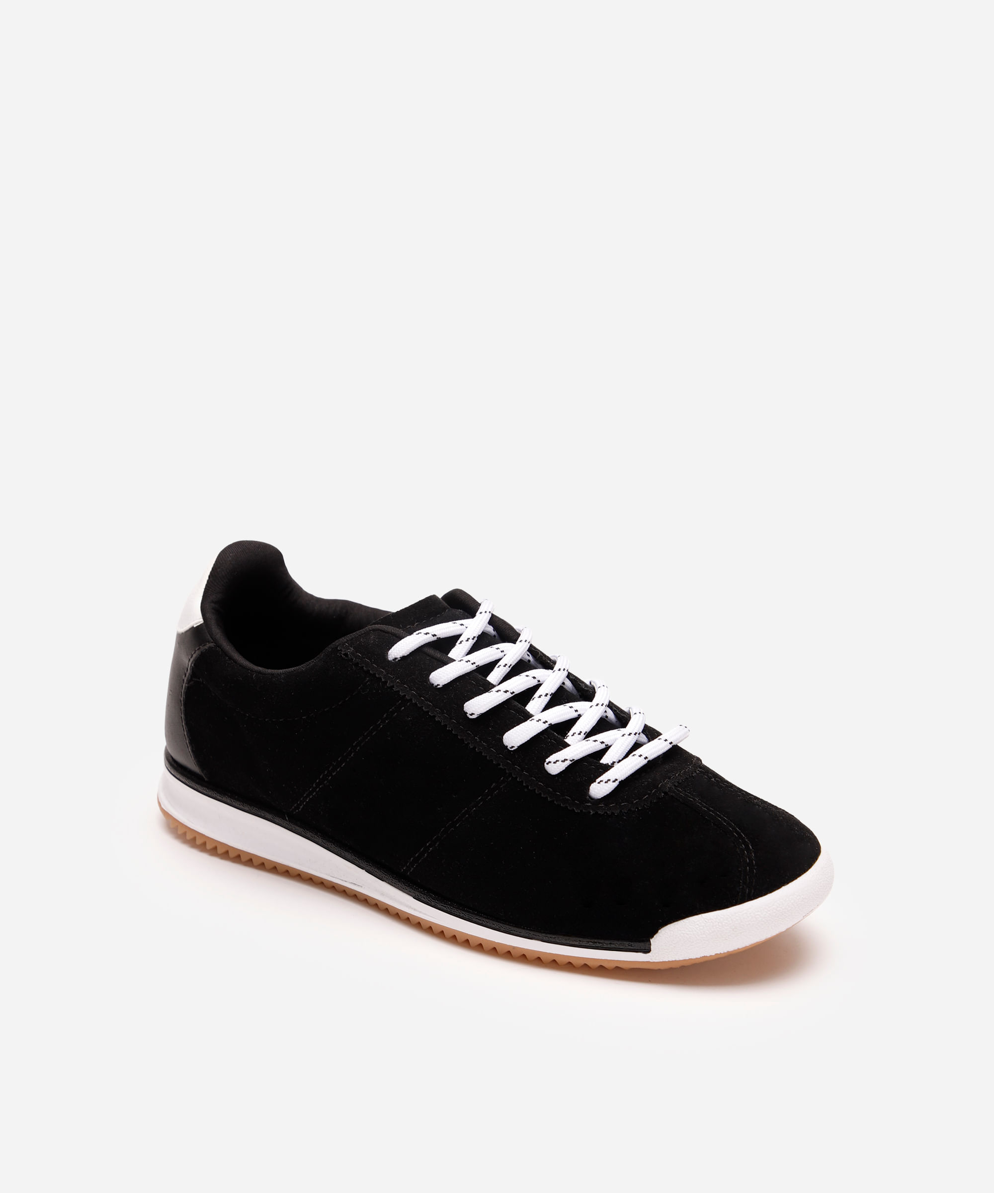 tênis feminino jogging chuteira camurça preto