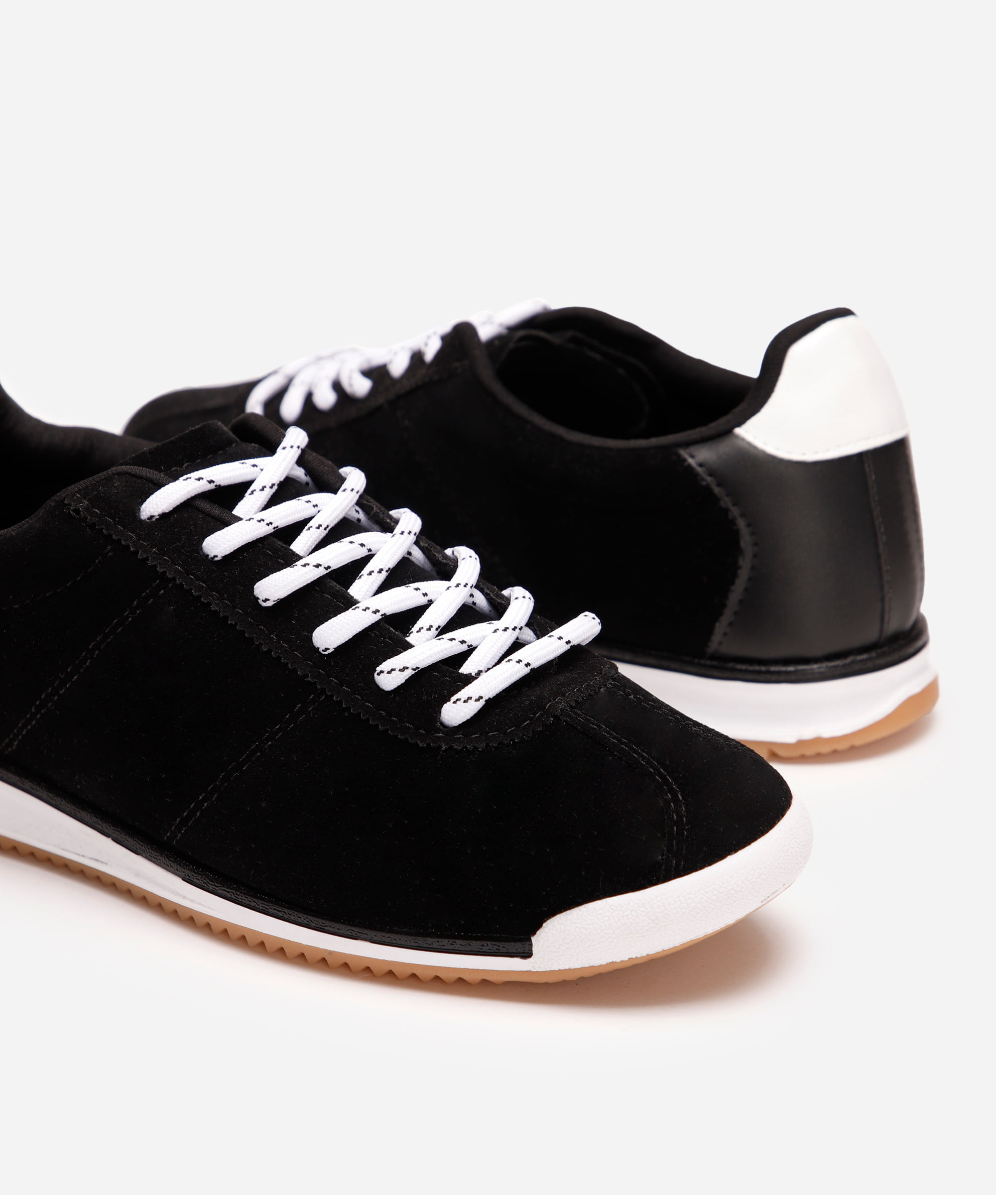 tênis feminino jogging chuteira camurça preto
