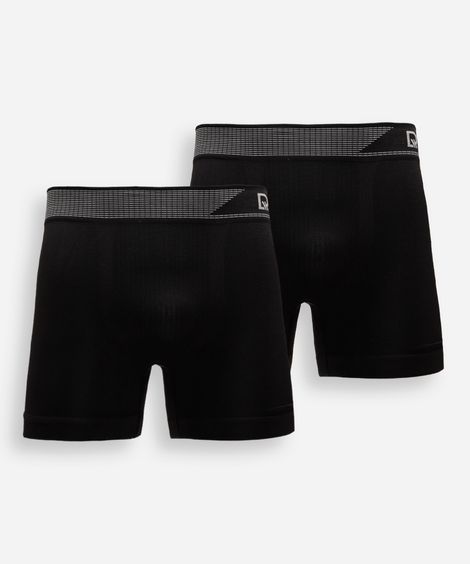 kit de 2 cuecas boxer sem costura delrio preto