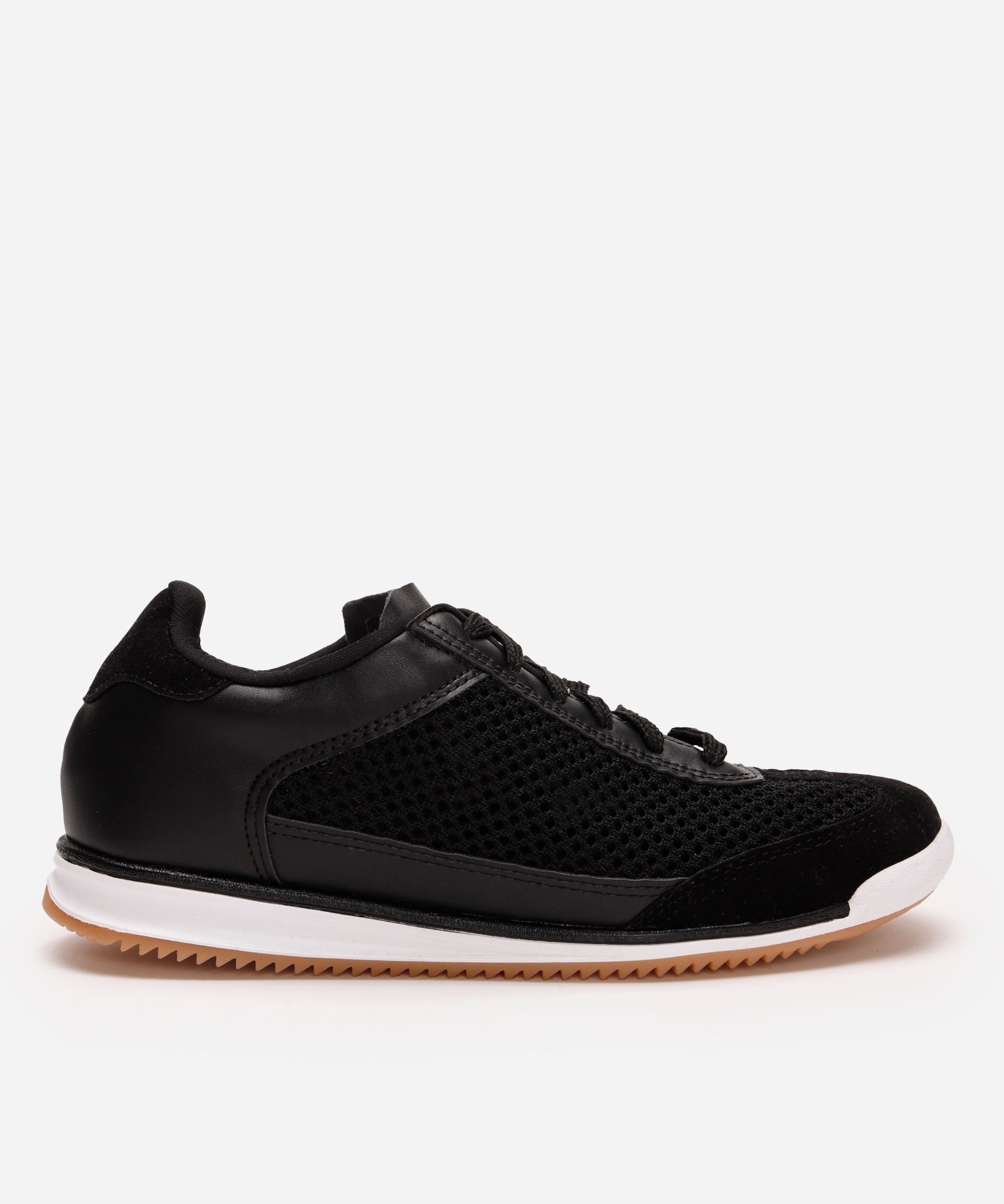tênis feminino jogging com telinha preto