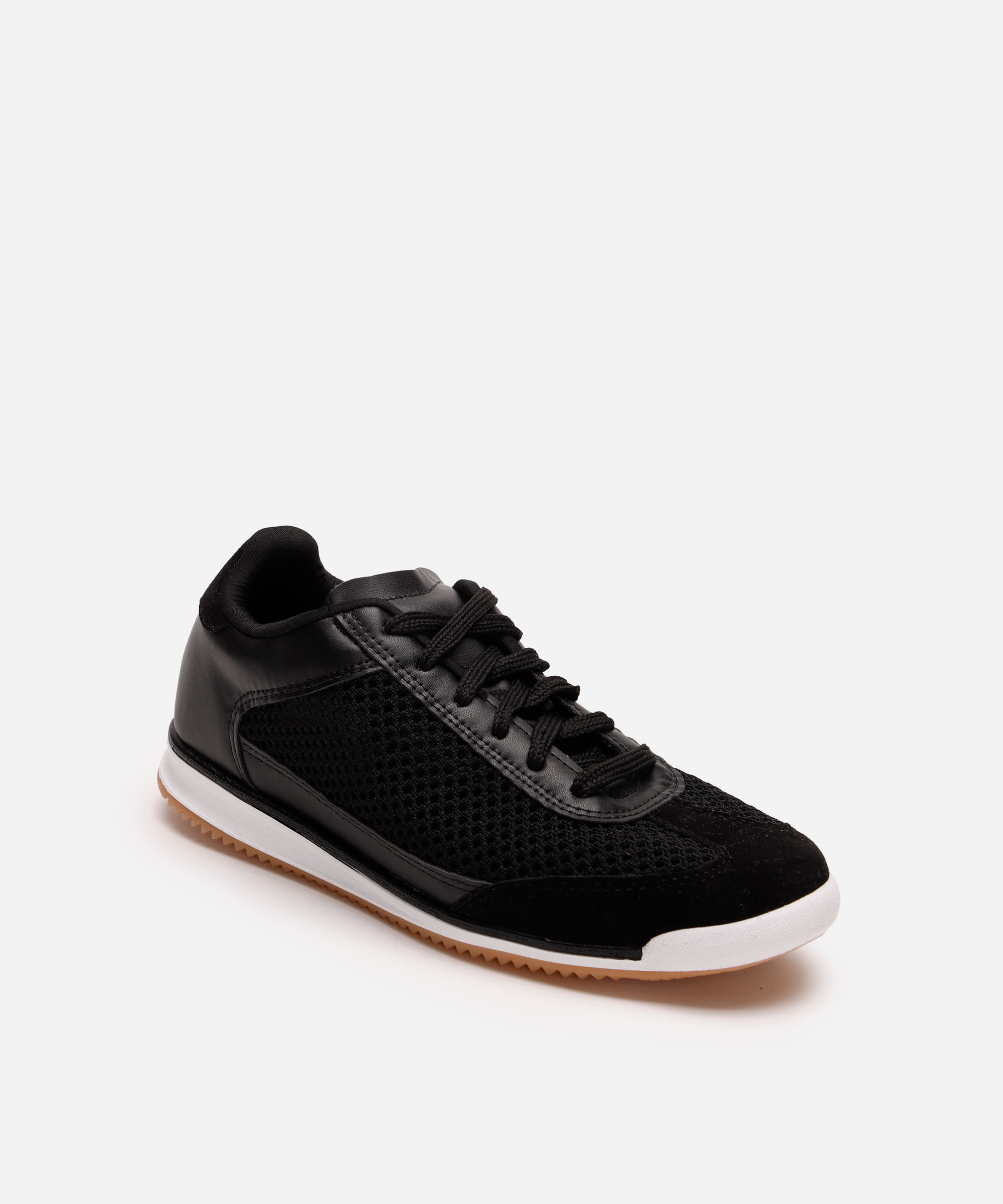 tênis feminino jogging com telinha preto