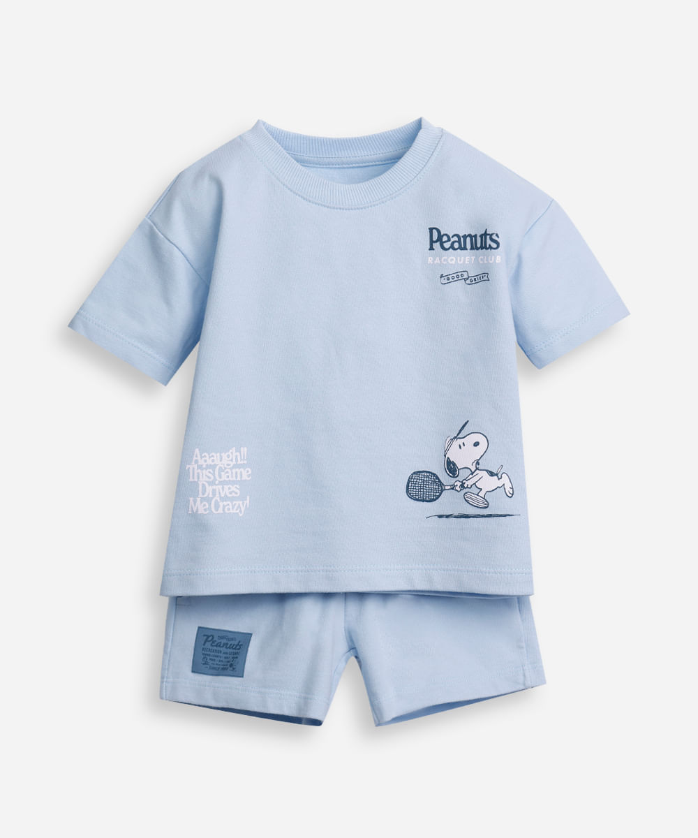 conjunto infantil curto snoopy  azul