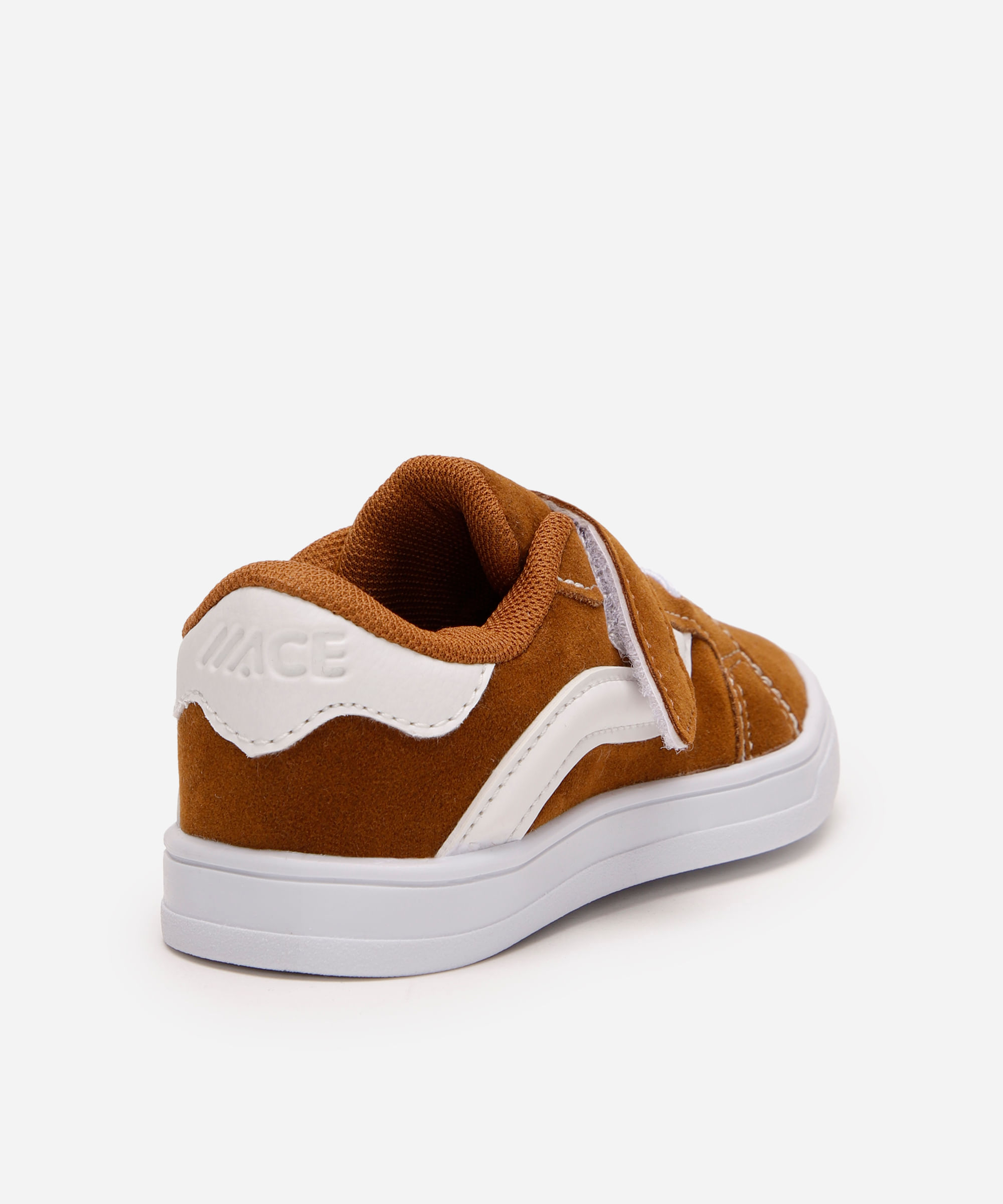 tênis baby com velcro marrom