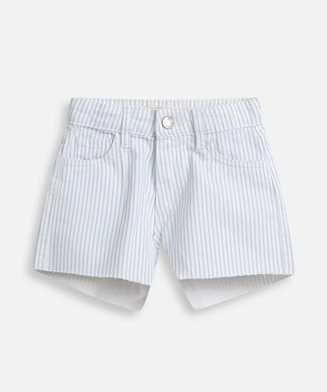 short infantil jeans listrado azul