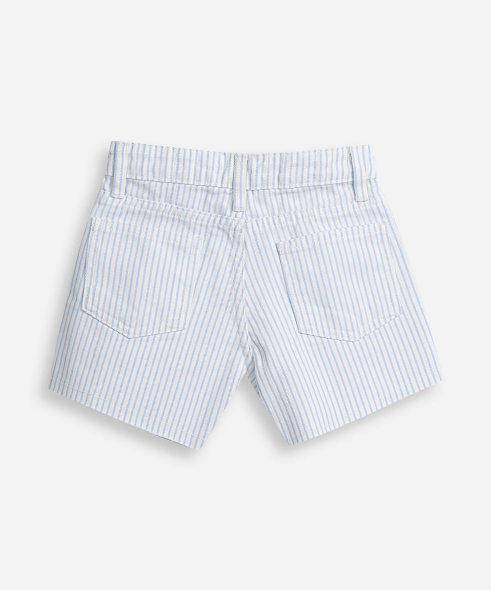short infantil jeans listrado azul