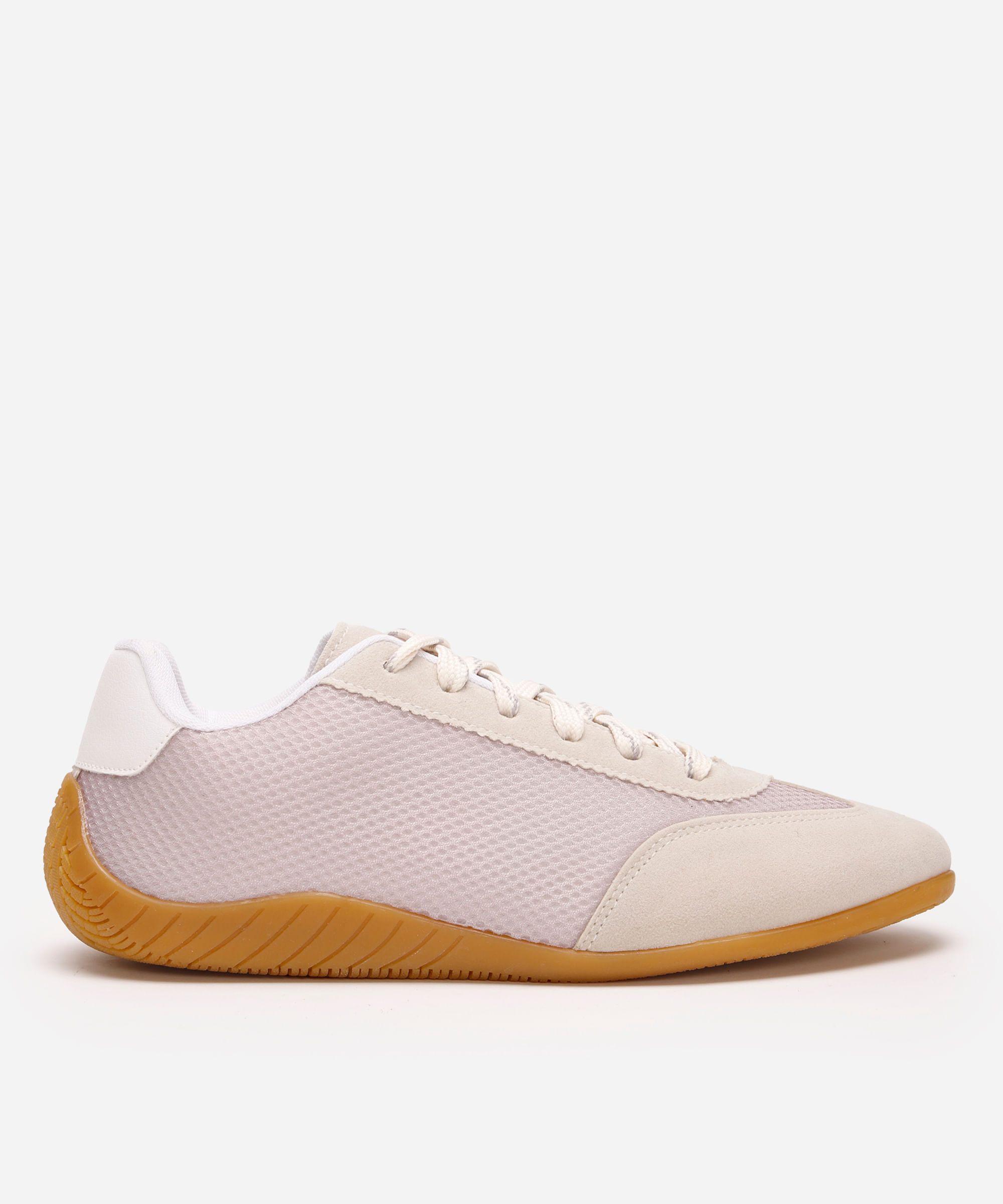 tênis casual com recorte texturizado off white