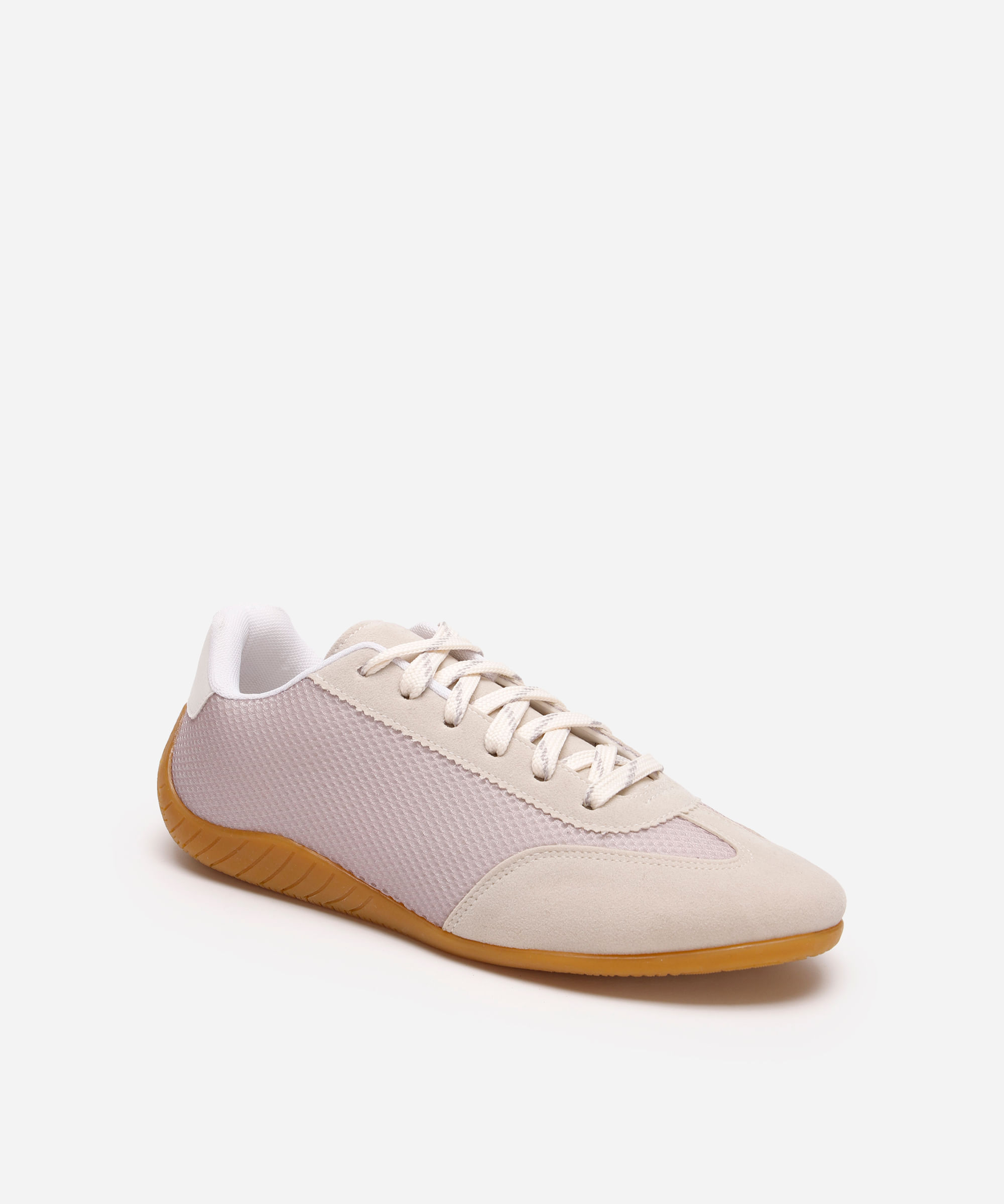 tênis casual com recorte texturizado off white