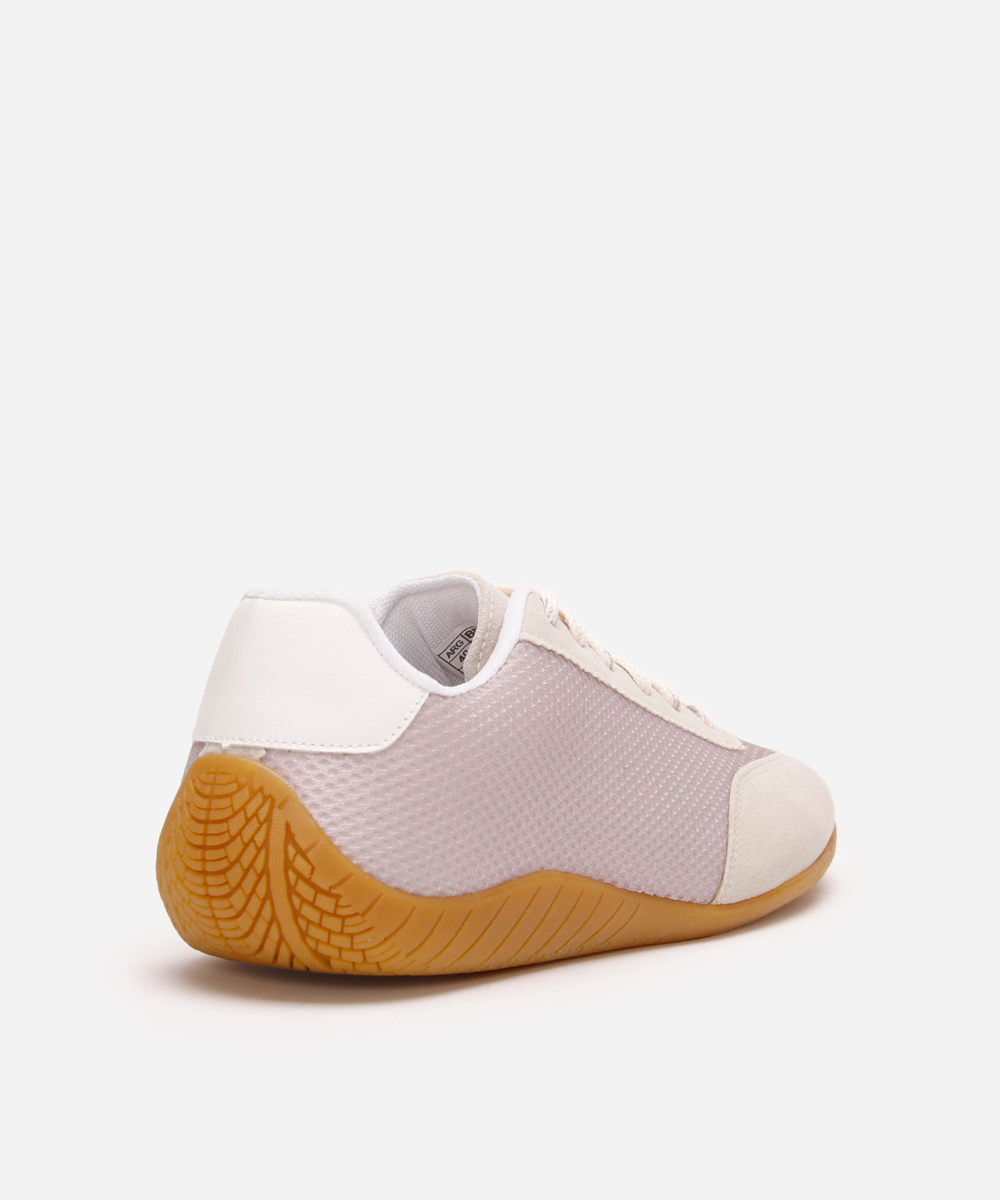tênis casual com recorte texturizado off white