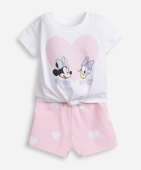 conjunto infantil minnie e margarida moletinho colorida