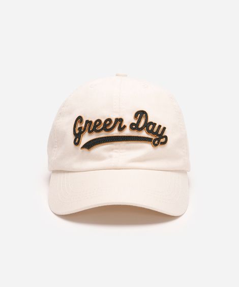 boné masculino aba curva com bordado aplicado green day off white