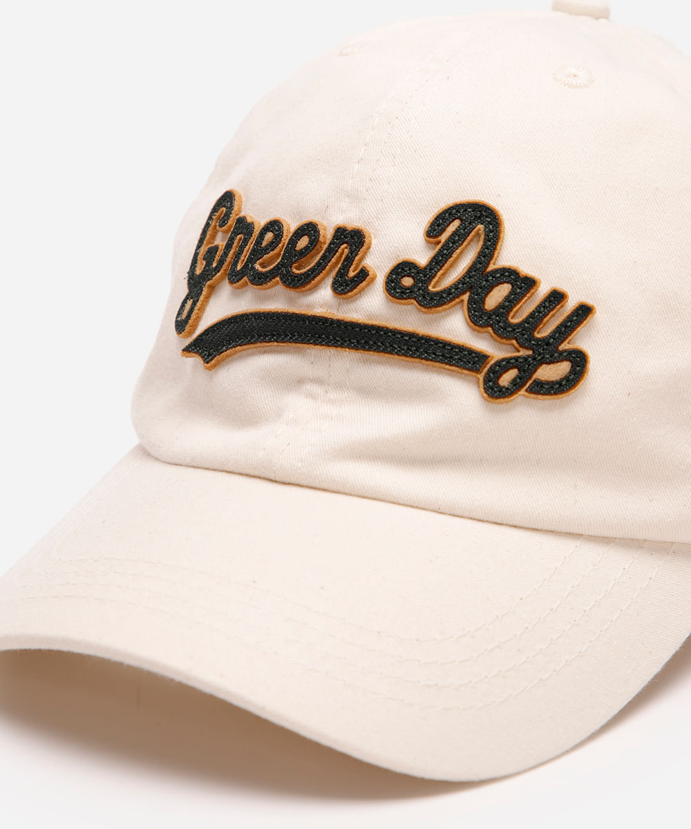 boné masculino aba curva com bordado aplicado green day off white
