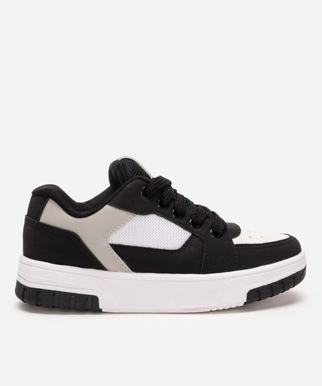 tenis kids cano baixo casual preto