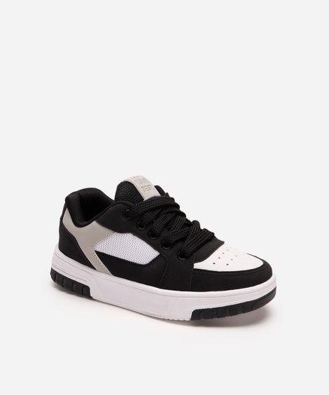tenis kids cano baixo casual preto