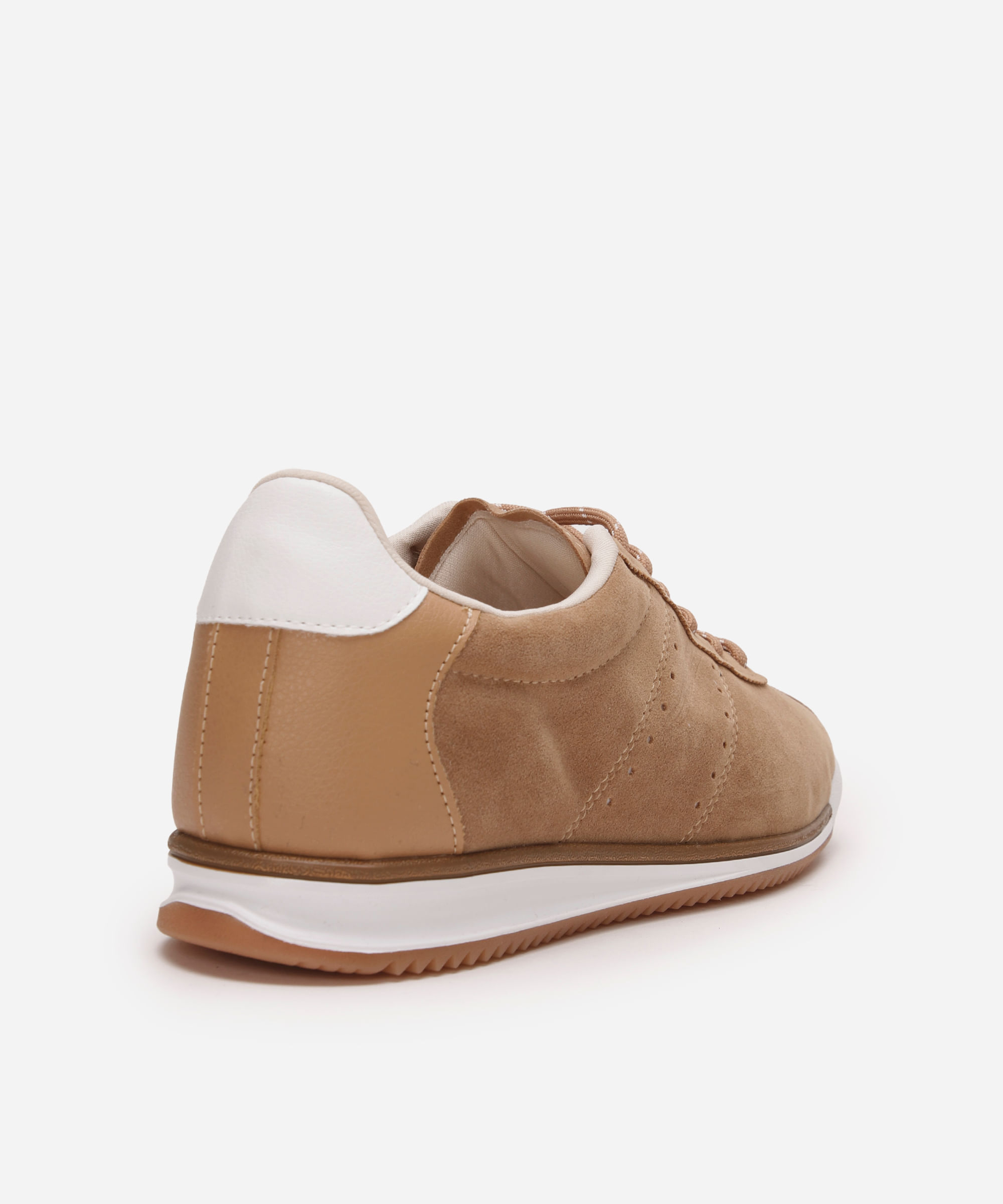 tênis feminino jogging chuteira camurça bege
