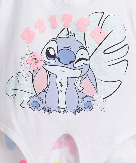 conjunto infantil curto stitch moletinho colorido