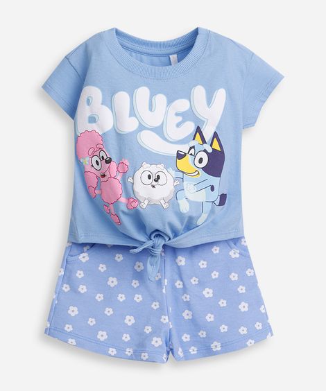 conjunto infantil bluey moletinho azul