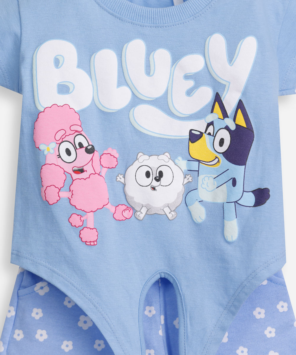 conjunto infantil bluey moletinho azul