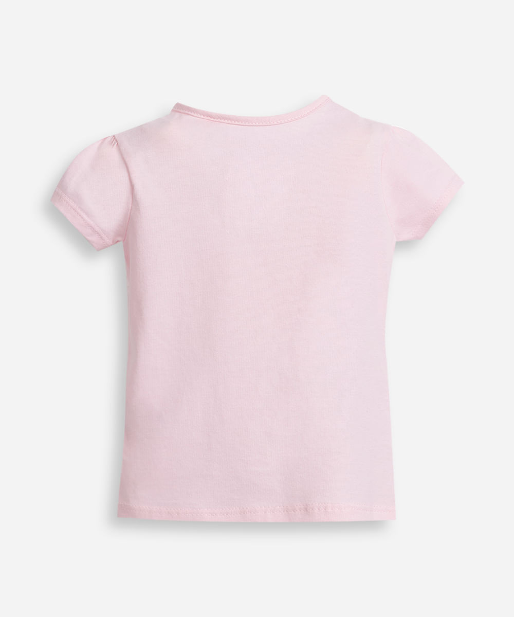 blusa infantil de algodão hello kitty com bolsa rosa