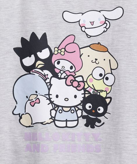 pijama infantil curto hello e amigos colorido