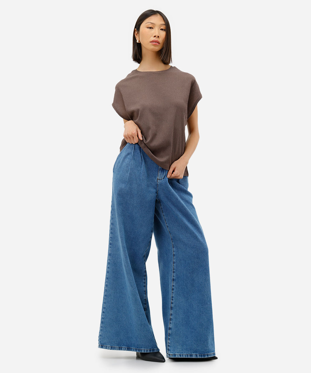 blusa muscle feminina texturizada básica cinza