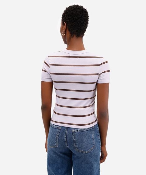 camiseta feminina baby look esportiva listrada lilás