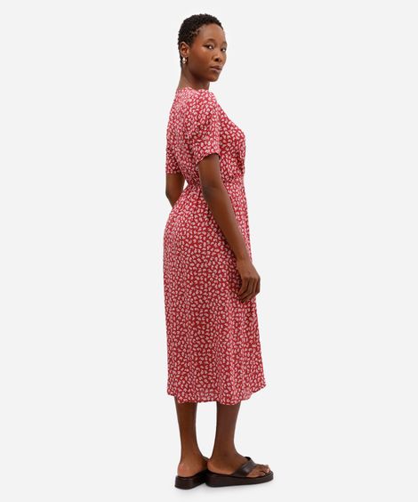 vestido feminino floral vermelho