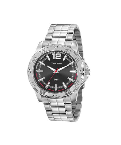 kit relógio masculino mondaine analógico  99551g0mvne1kb prateado