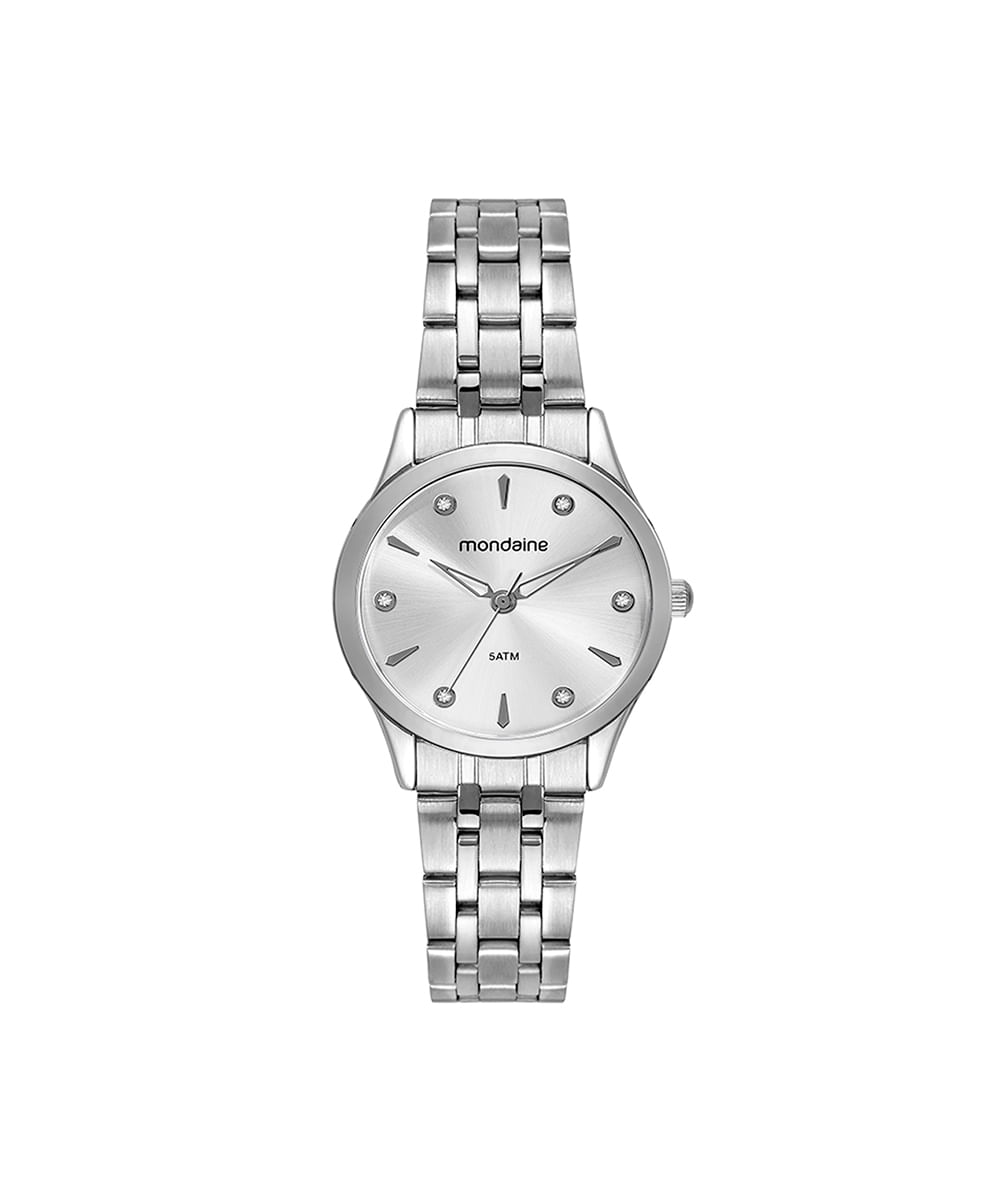 kit relógio feminino mondaine analógico  32610l0mkne2k1 prateado