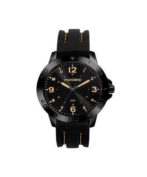 kit relógio masculino mondaine analógico  99698gpmvpi2kc preto