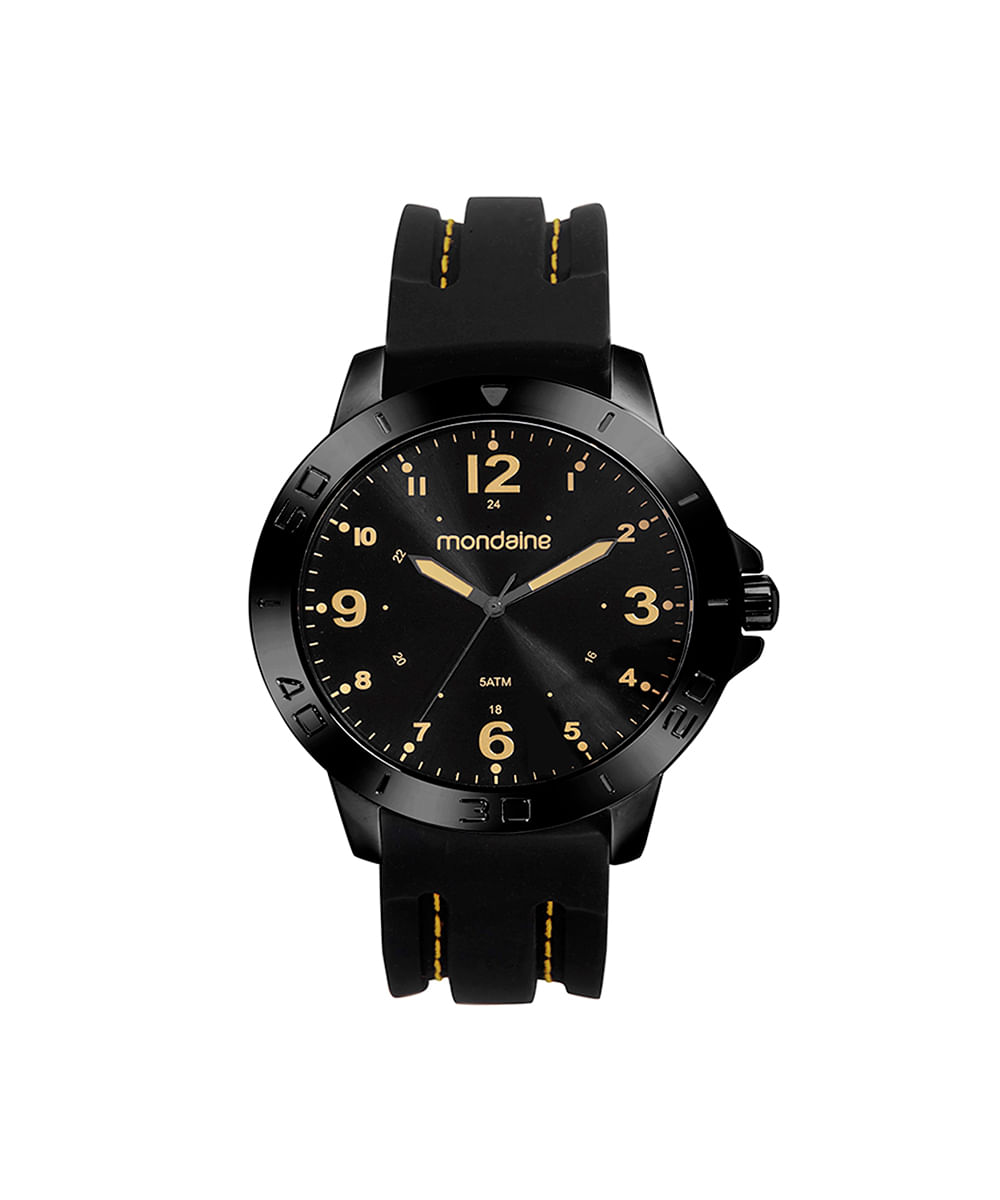 kit relógio masculino mondaine analógico  99698gpmvpi2kc preto