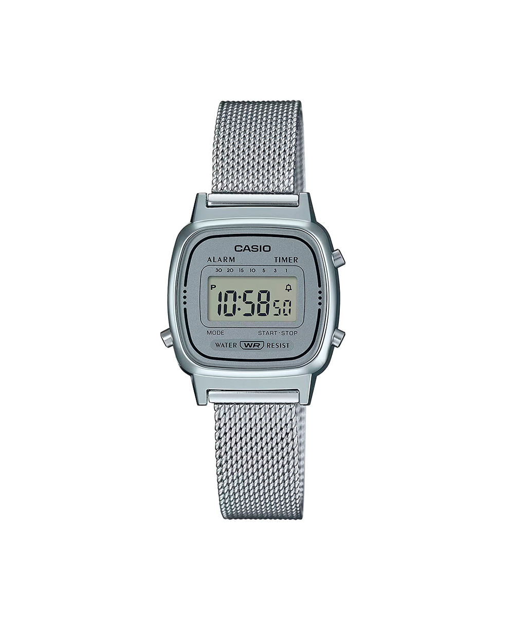 relógio feminino casio digital  la670wem 7df prateado