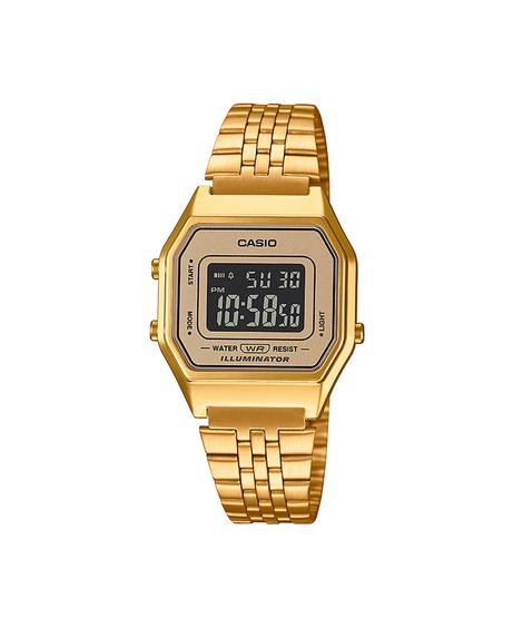 relógio unissex casio digital  la680wga 9bdf dourado