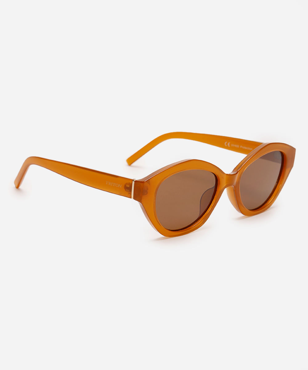 óculos de sol oval triton marrom