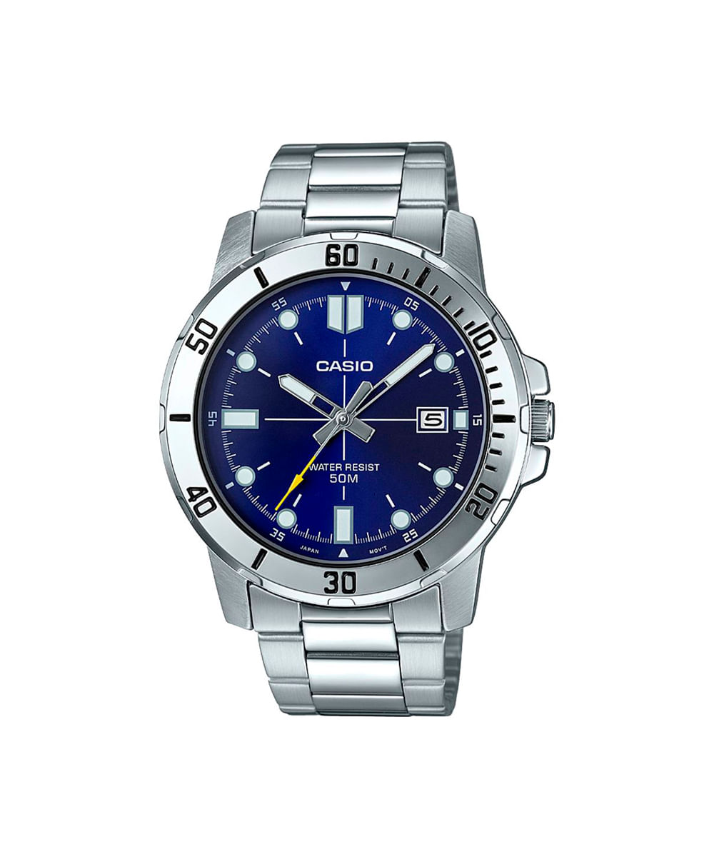 relógio masculino casio analógico  mtp vd01d 2evudf prateado