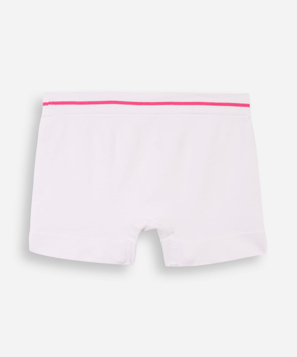 calcinha boyshort infantil sem costura lupo branco