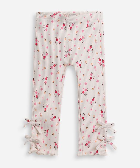 calça infantil flare estampada com laços colorido