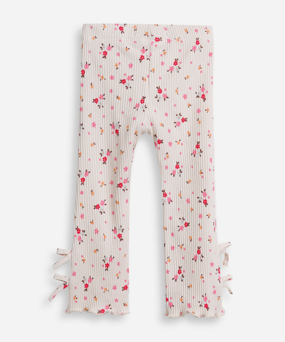 calça infantil flare estampada com laços colorido
