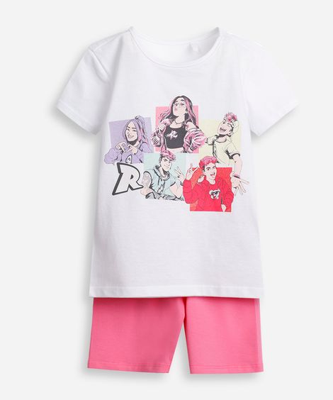 conjunto infantil pop dos rosa colorido