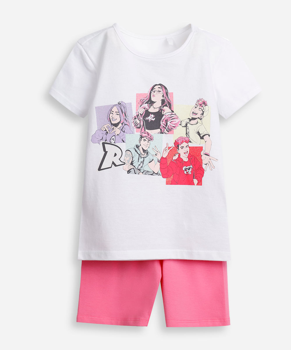 conjunto infantil pop dos rosa colorido