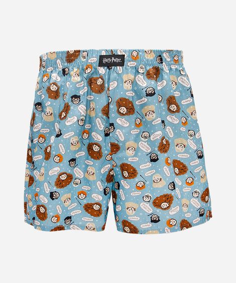 cueca masculina samba canção harry potter azul
