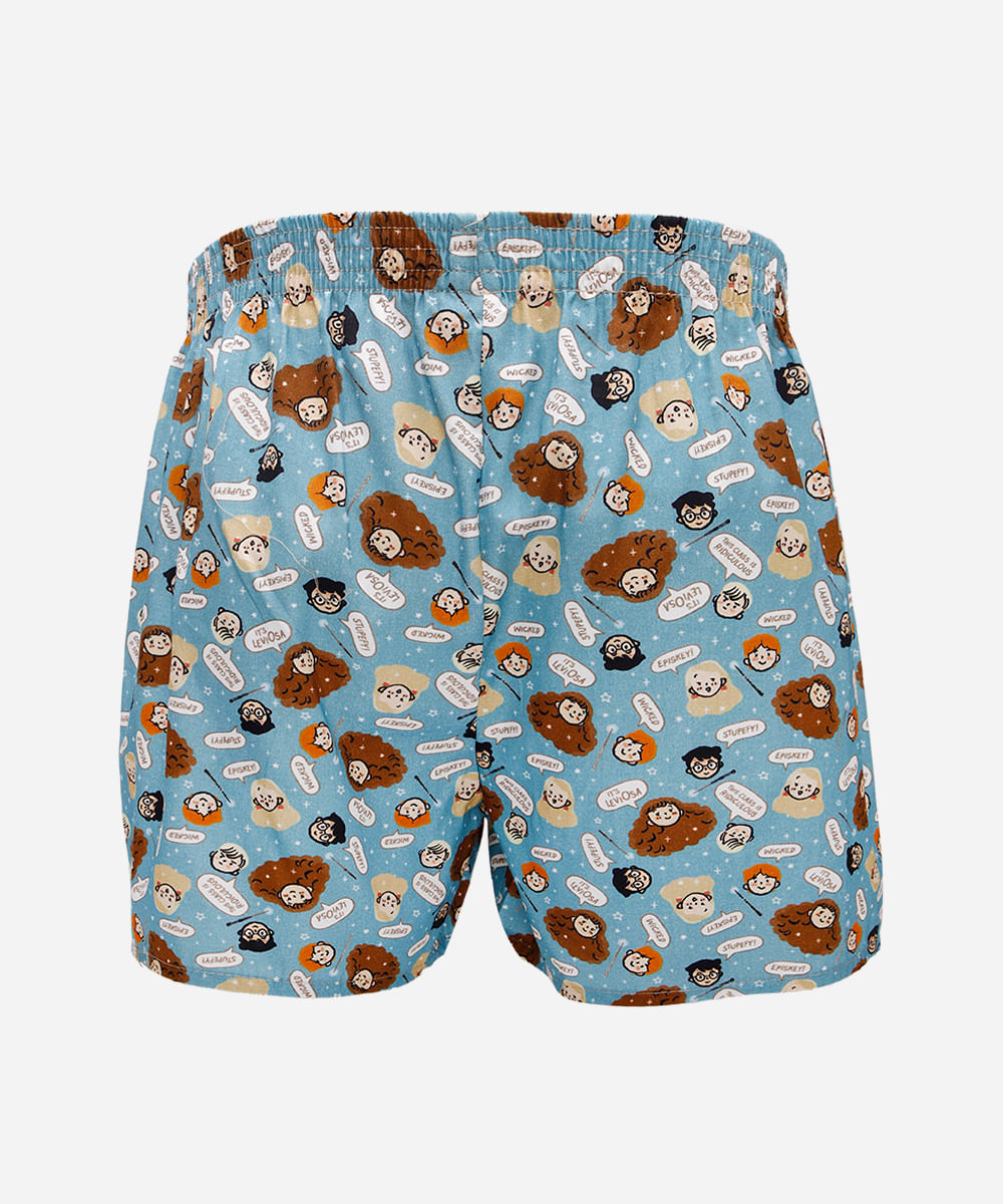 cueca masculina samba canção harry potter azul