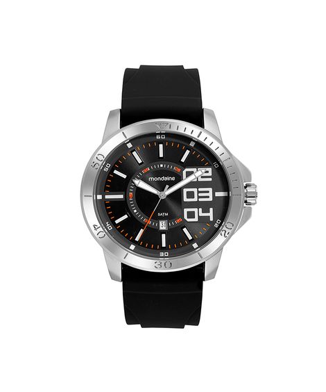 kit relógio masculino mondaine analógico calendário 99734g0mvni2kc prateado