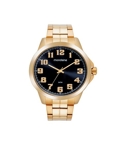 kit relógio masculino mondaine analógico 99683gpmvde1ka dourado