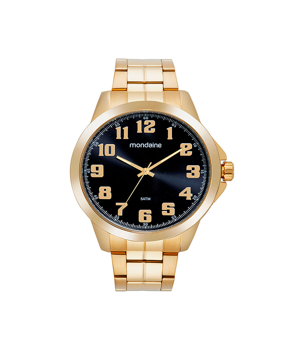 kit relógio masculino mondaine analógico 99683gpmvde1ka dourado