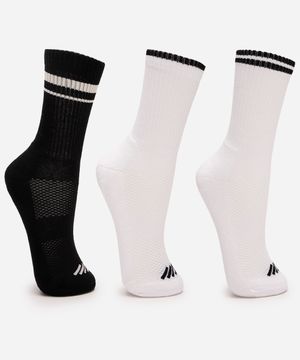 kit de 3 meias cano longo esportivas ace 34-39 colorido