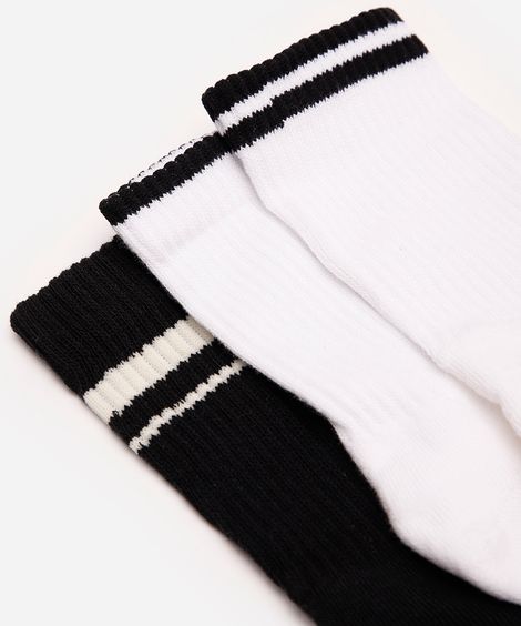 kit de 3 meias cano longo esportivas ace 34-39 colorido