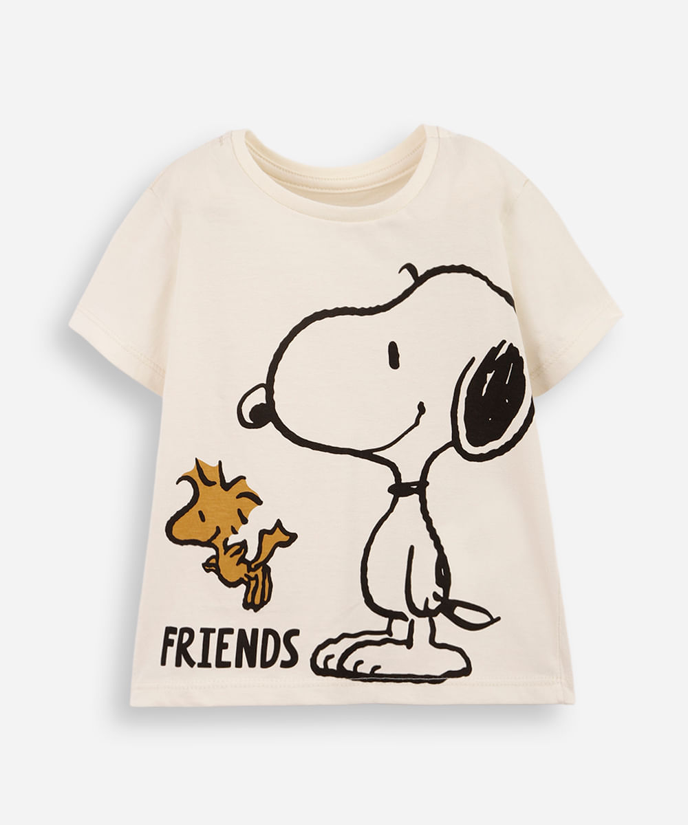 conjunto de 3 camisetas infantis snoopy colorida