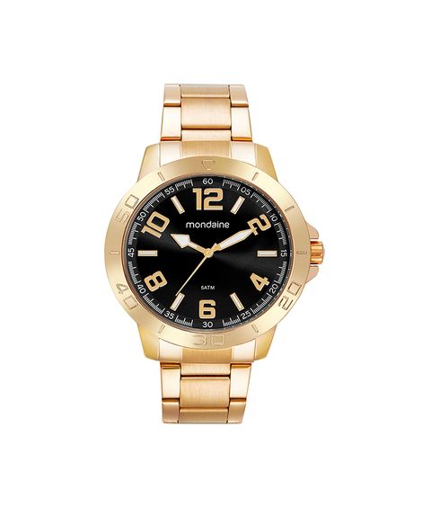 kit relógio masculino mondaine analógico 99696gpmvde2ka dourado