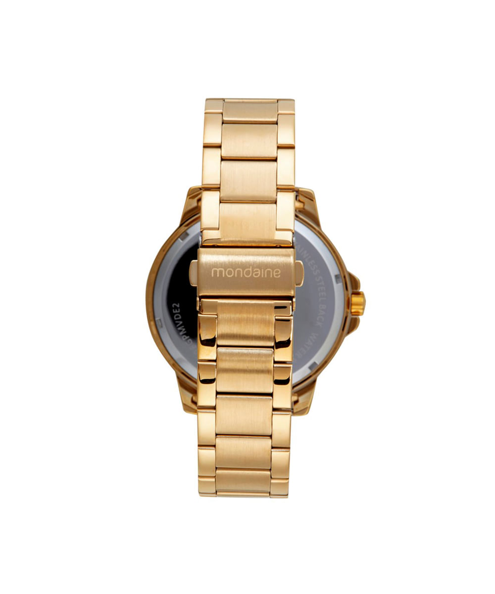 kit relógio masculino mondaine analógico 99696gpmvde2ka dourado