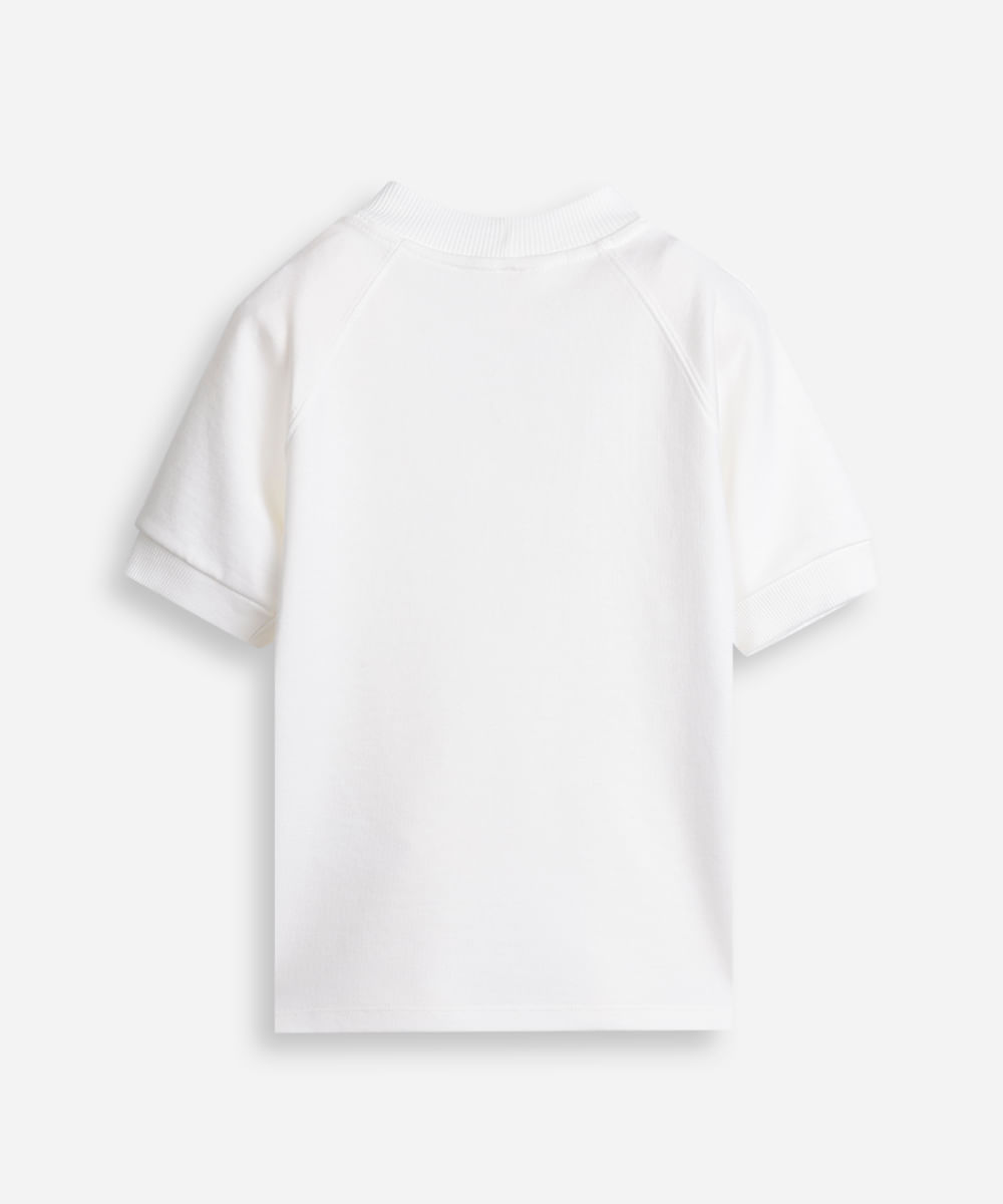 camiseta infantil slim raglan off white